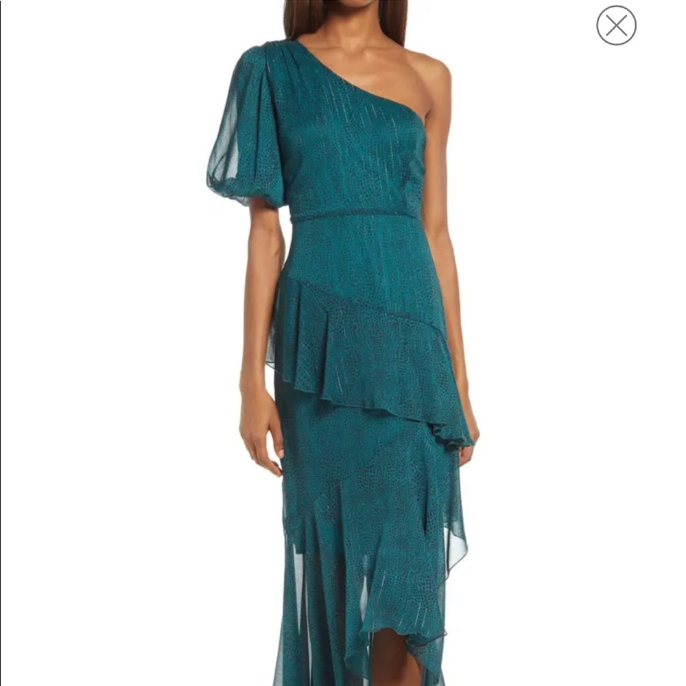 Nordstrom One-Shoulder Chiffon Midi Dress - Picture 10 of 11